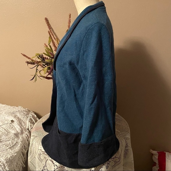 Amber Sun Cardigan Women’s Size Small Teal Black 100% Merino Wool Cardigan - Picture 12 of 14